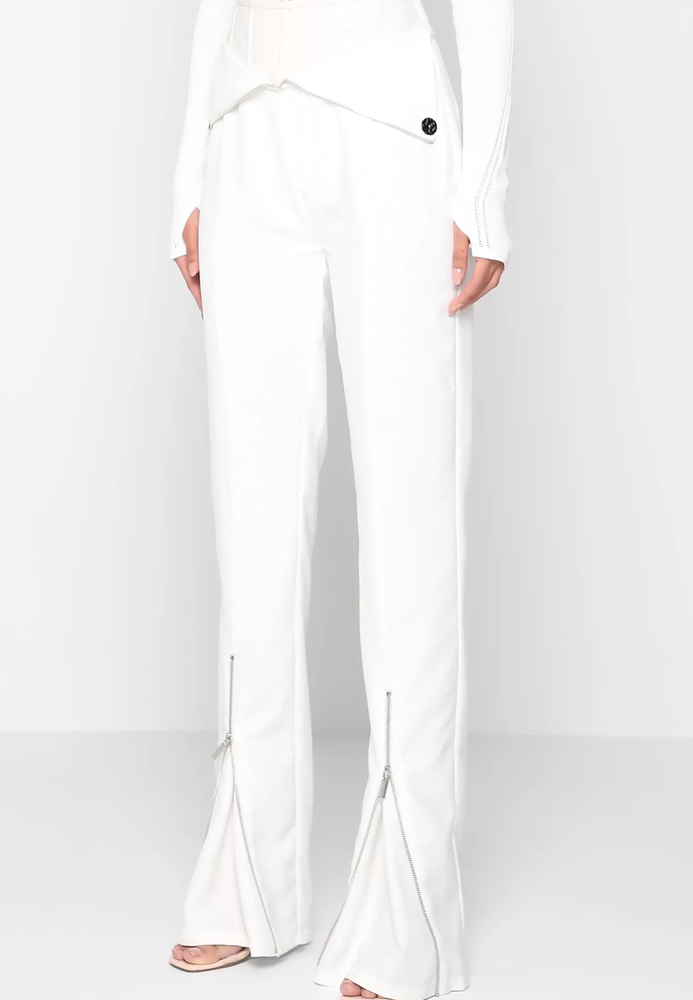 Vegan Leather Corset Zip Trousers - -Manière De Voir Cheap
