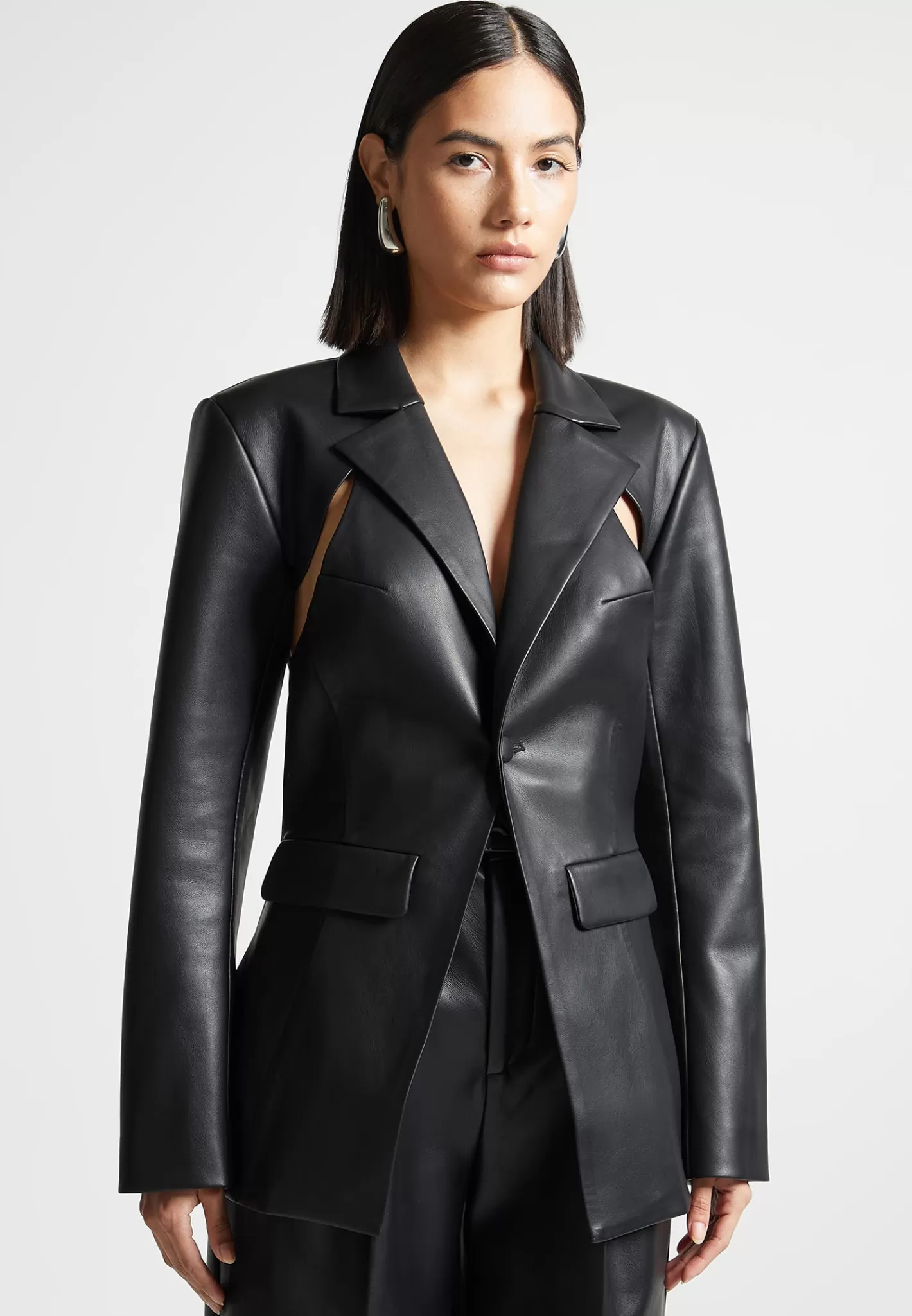 Vegan Leather Cut Out Blazer - -Manière De Voir Discount