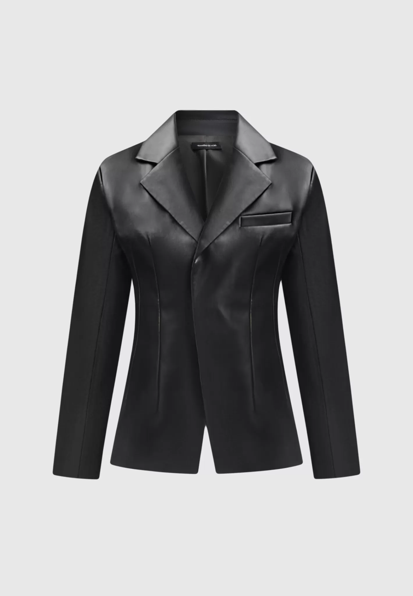 Vegan Leather Double Breasted Blazer - -Manière De Voir Cheap