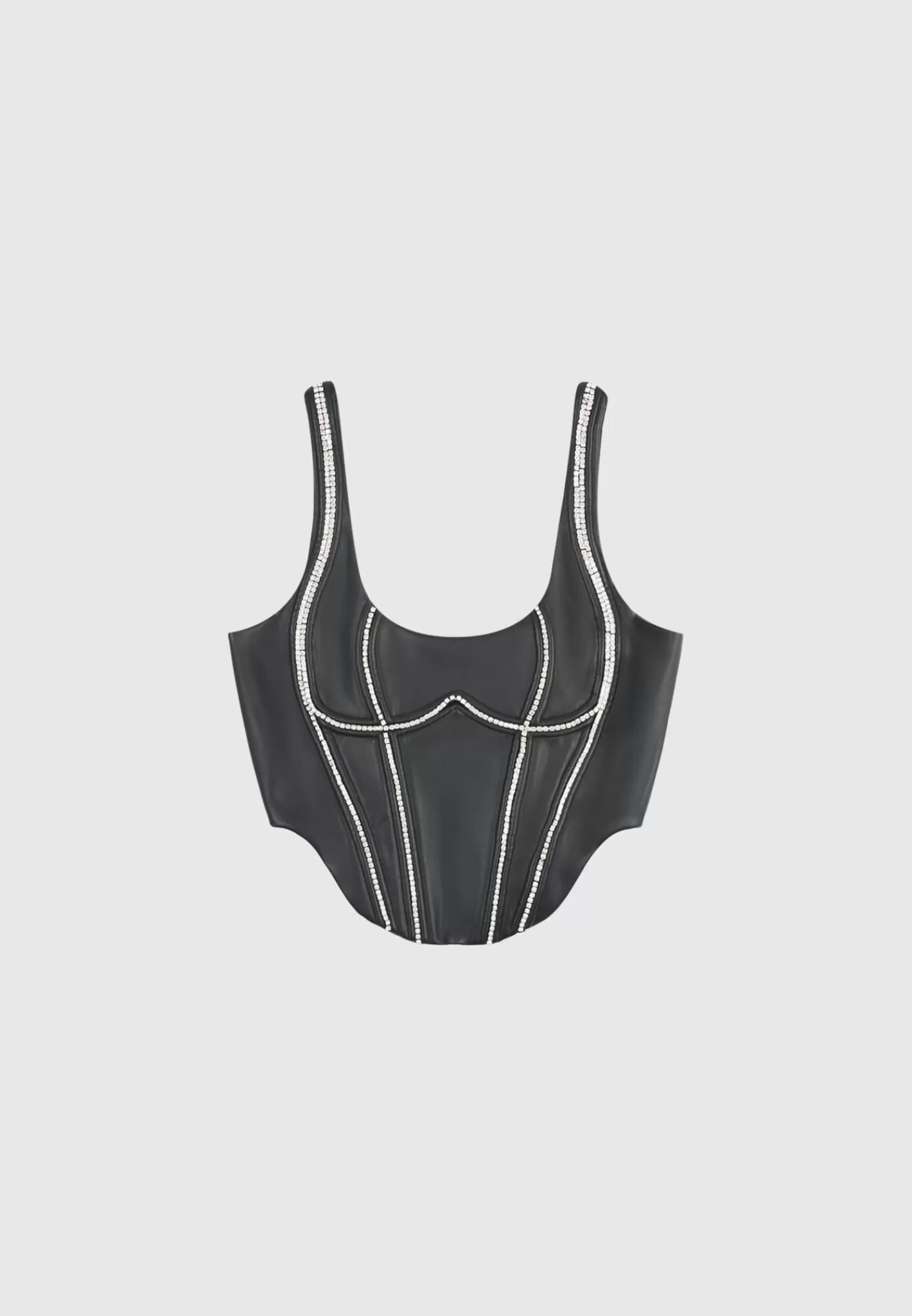 Vegan Leather Embellished Corset Top - -Manière De Voir Clearance
