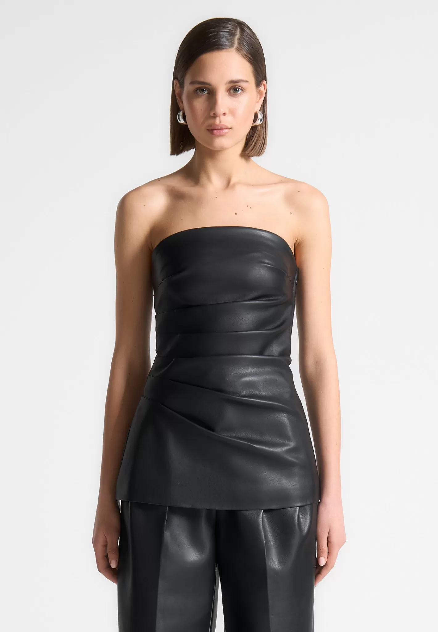 Vegan Leather Longline Bandeau Top - -Manière De Voir New