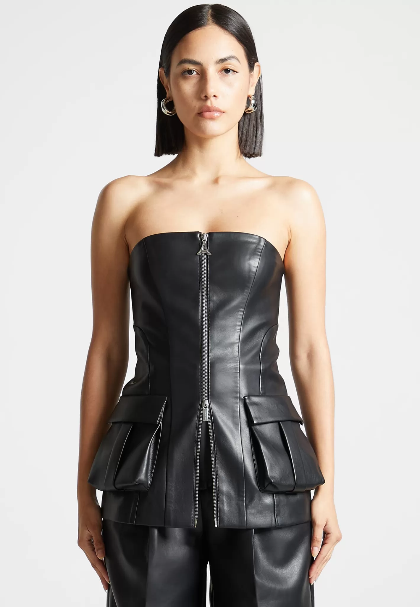 Vegan Leather Longline Bandeau Top - -Manière De Voir Online