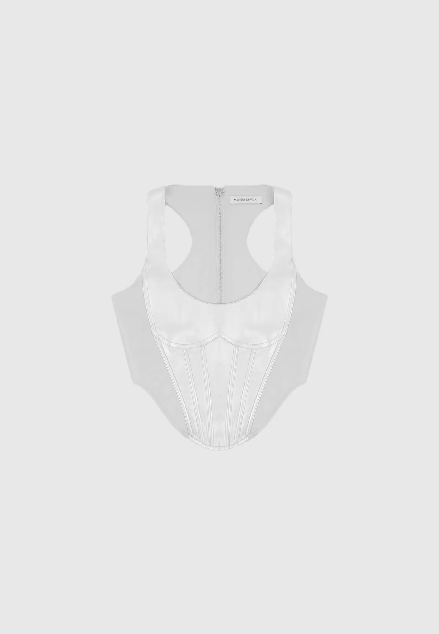Vegan Leather Metallic Corset Top - -Manière De Voir Cheap