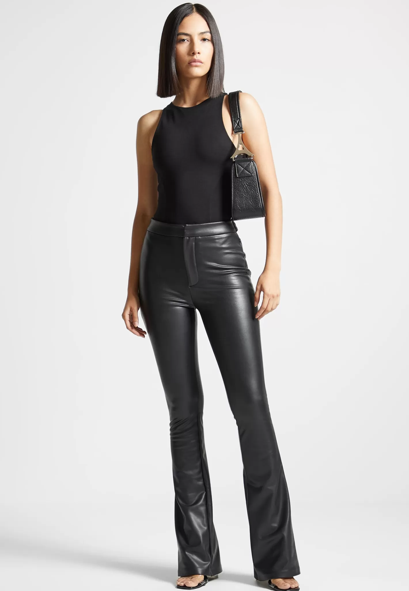 Vegan Leather Mini Flared Leggings - -Manière De Voir Clearance