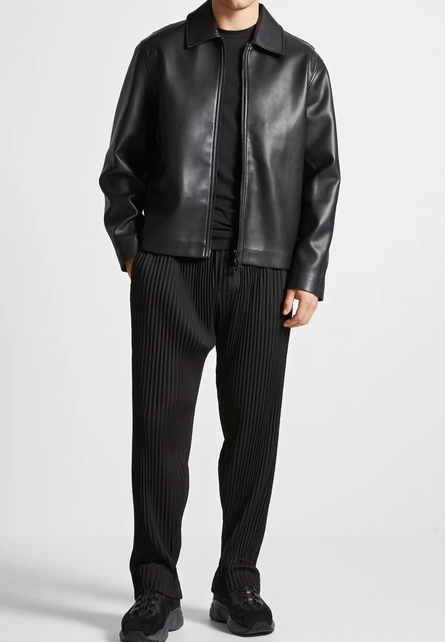 Vegan Leather Minimal Boxy Jacket - -Manière De Voir Outlet