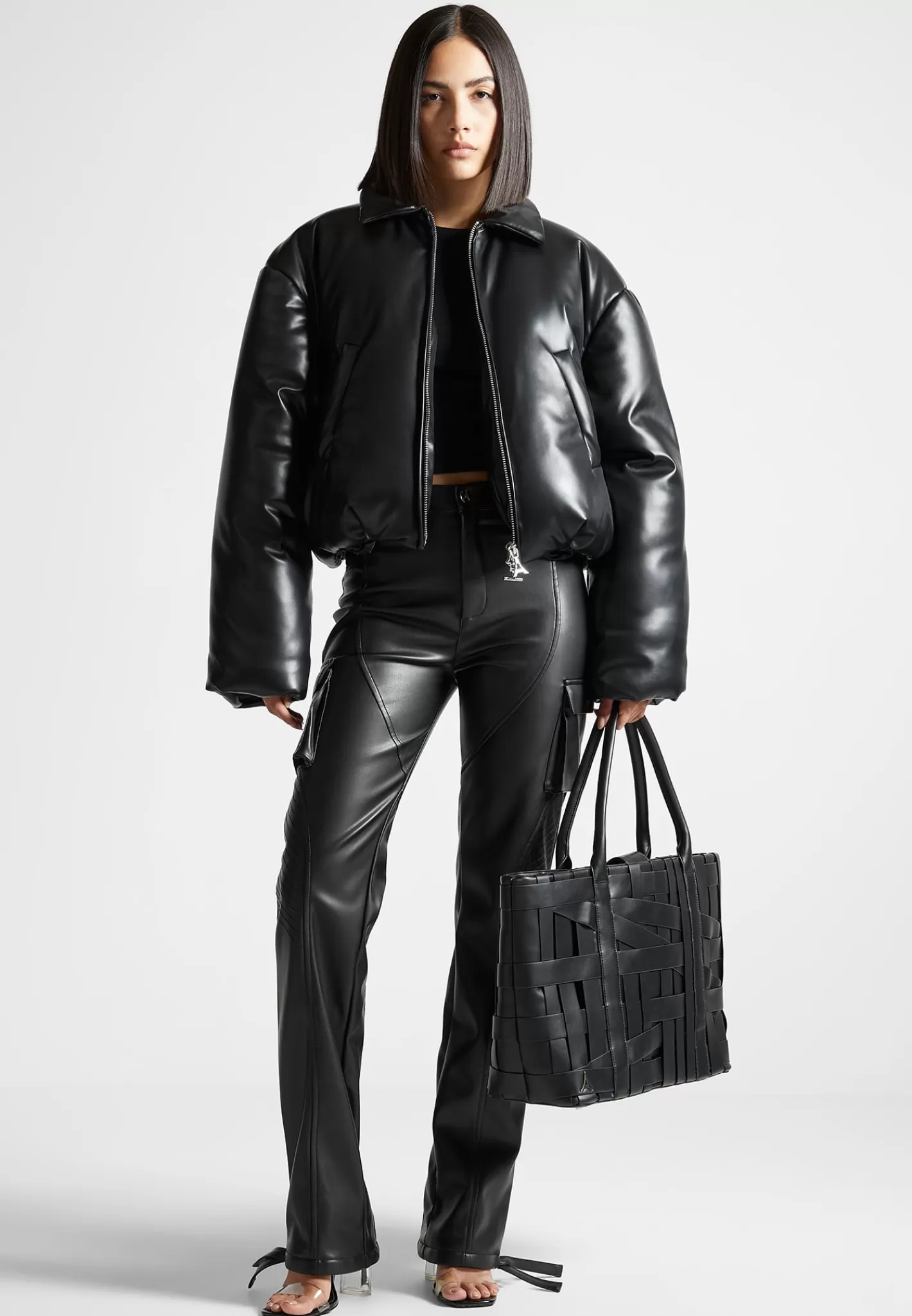Vegan Leather Padded Bomber Jacket - -Manière De Voir Discount