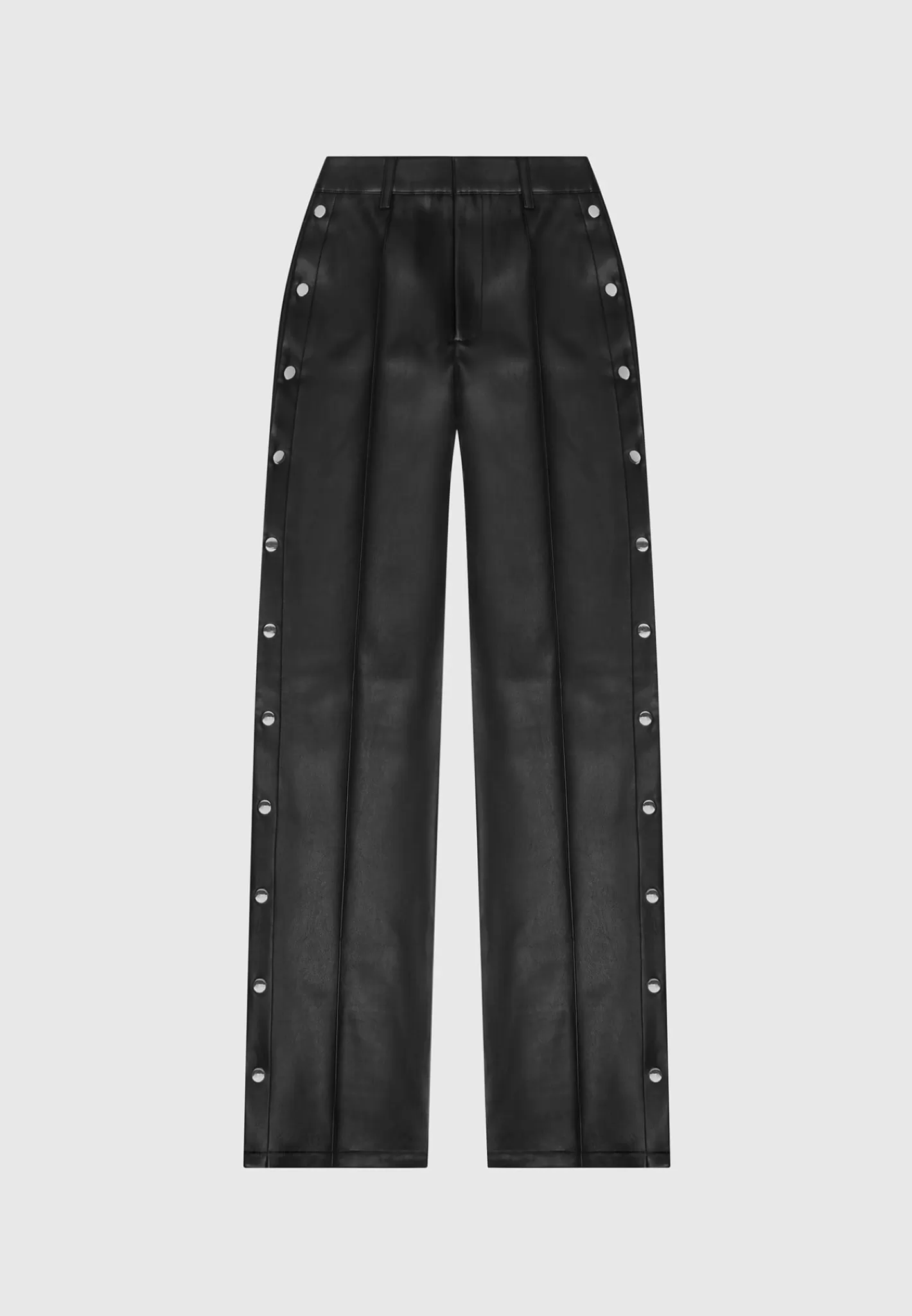 Vegan Leather Pintuck Popper Trousers - -Manière De Voir Store