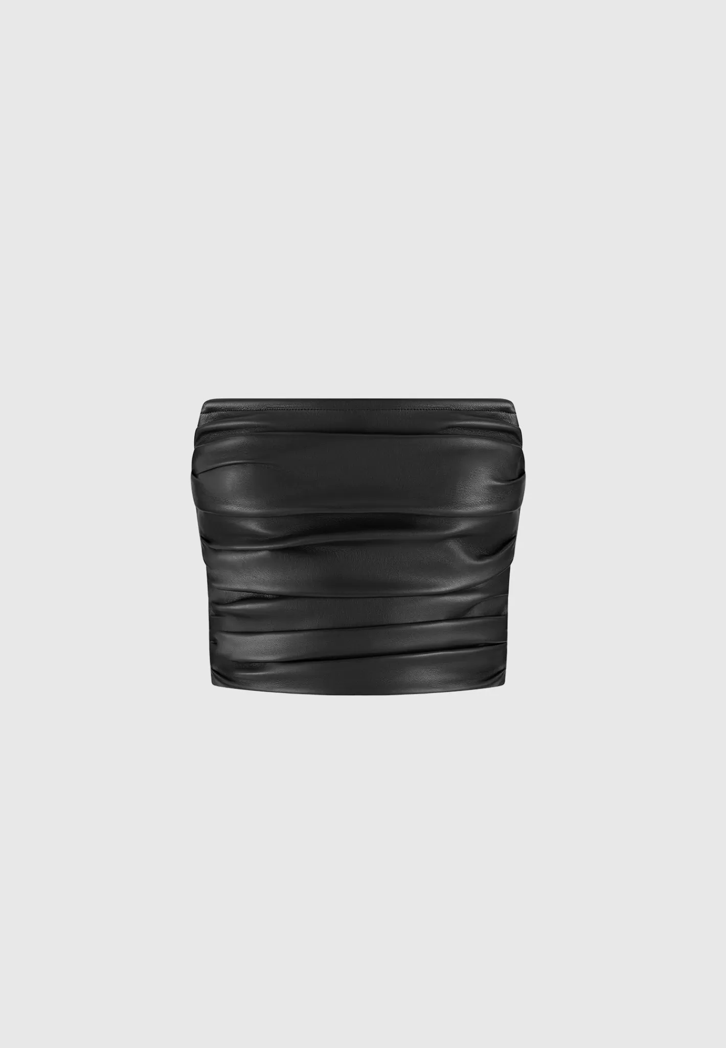 Vegan Leather Pleated Bandeau Corset Top - -Manière De Voir Discount