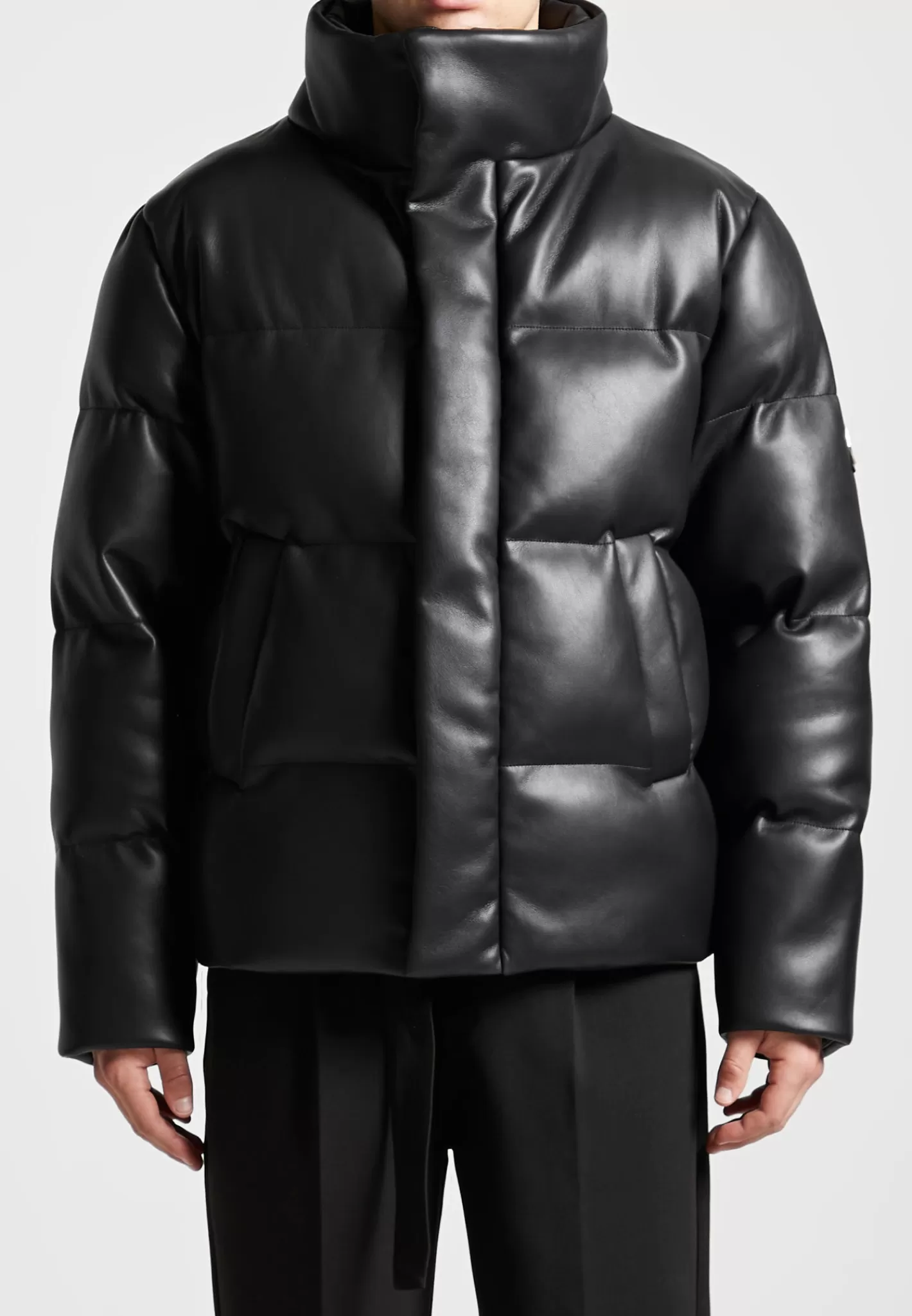 Vegan Leather Puffer Jacket - -Manière De Voir Fashion