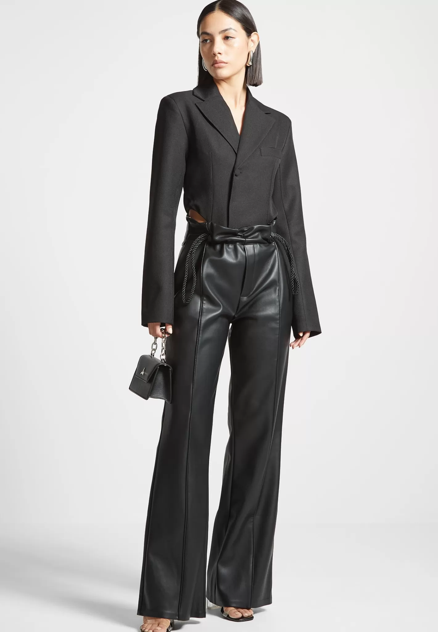 Vegan Leather Rope Tie Trousers - -Manière De Voir Cheap