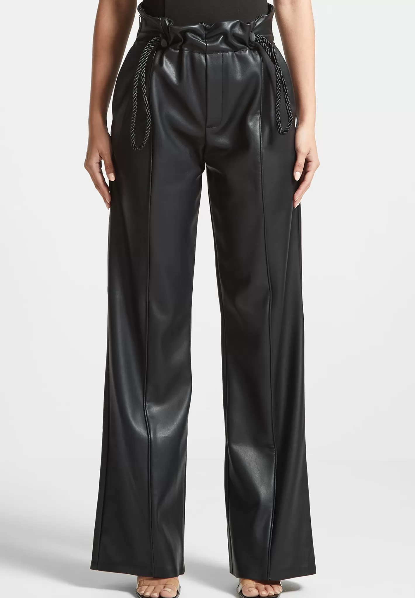 Vegan Leather Rope Tie Trousers - -Manière De Voir Cheap