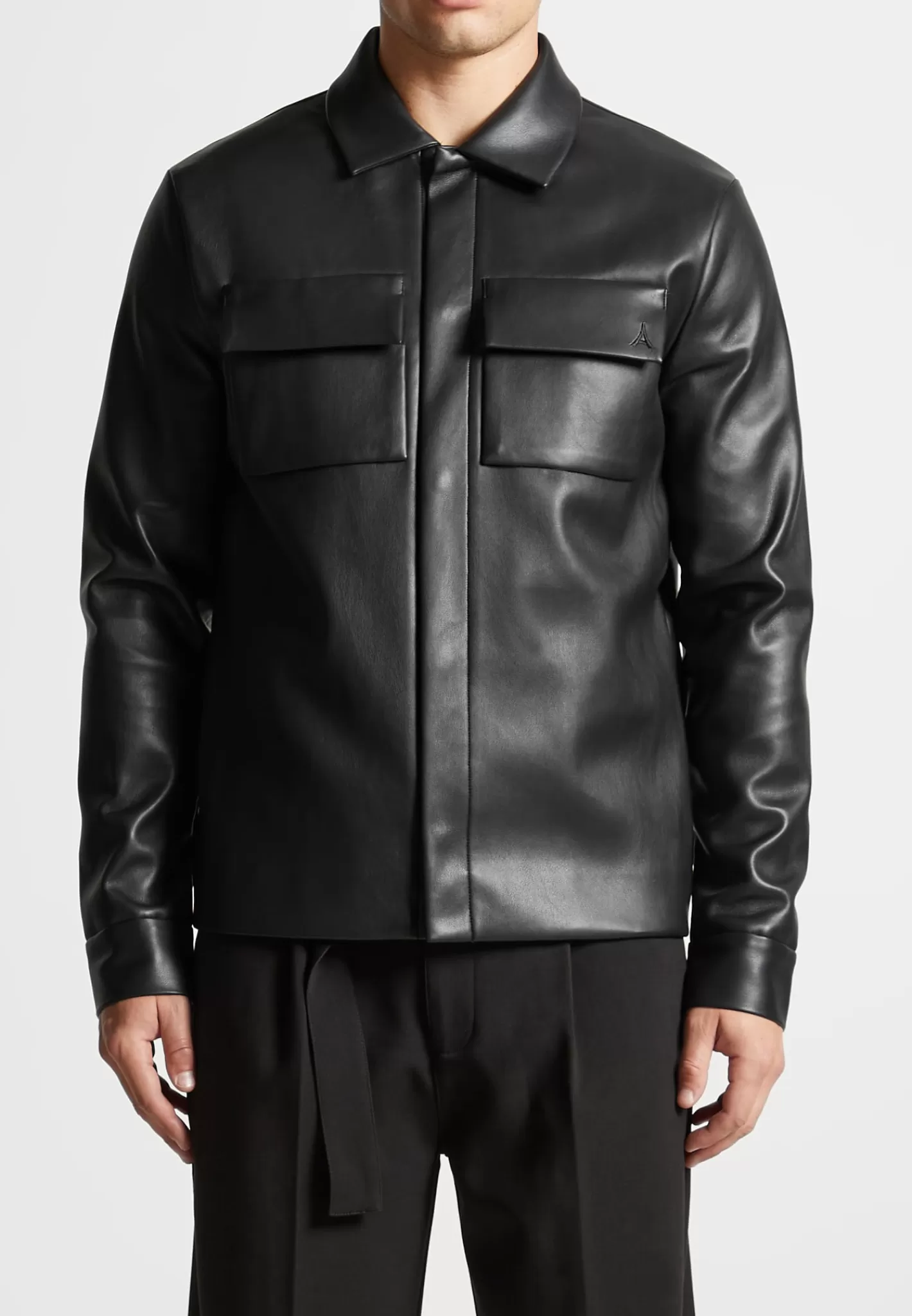 Vegan Leather Shirt Jacket - -Manière De Voir Online