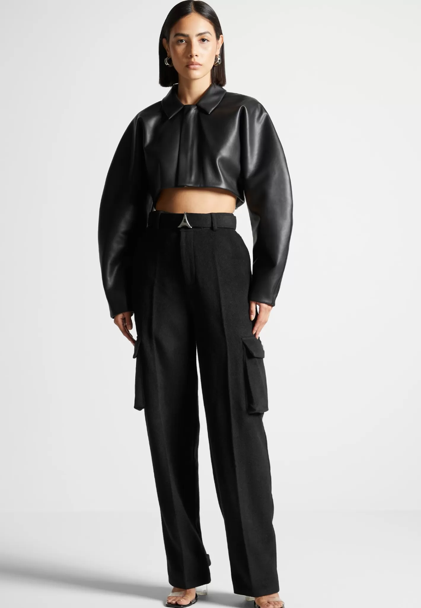 Vegan Leather Super Cropped Jacket - -Manière De Voir Cheap