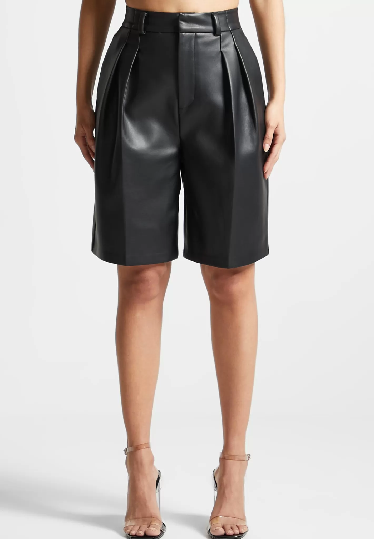 Vegan Leather Tailored City Shorts - -Manière De Voir Flash Sale