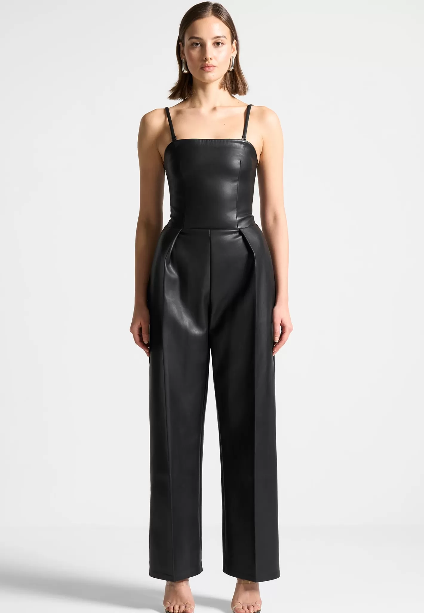 Vegan Leather Tailored Jumpsuit - -Manière De Voir Online