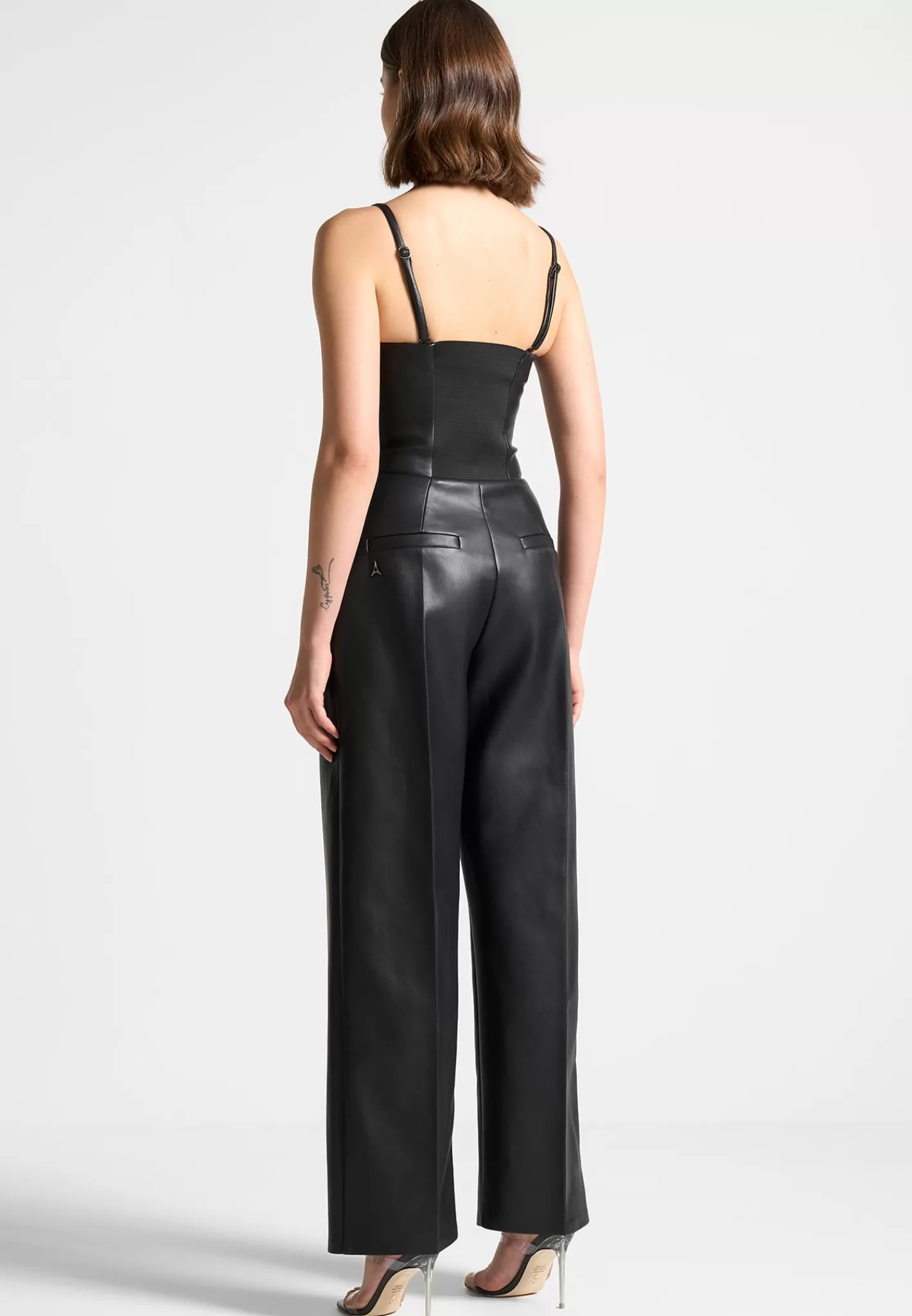 Vegan Leather Tailored Jumpsuit - -Manière De Voir Online