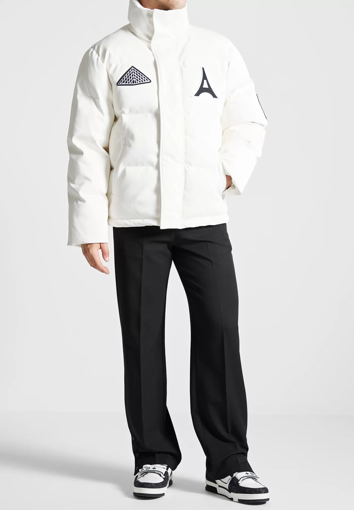 Vegan Leather Varsity Puffer Jacket - -Manière De Voir Shop