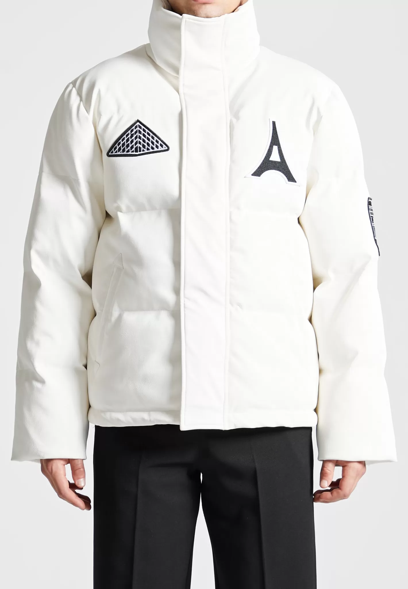 Vegan Leather Varsity Puffer Jacket - -Manière De Voir Shop