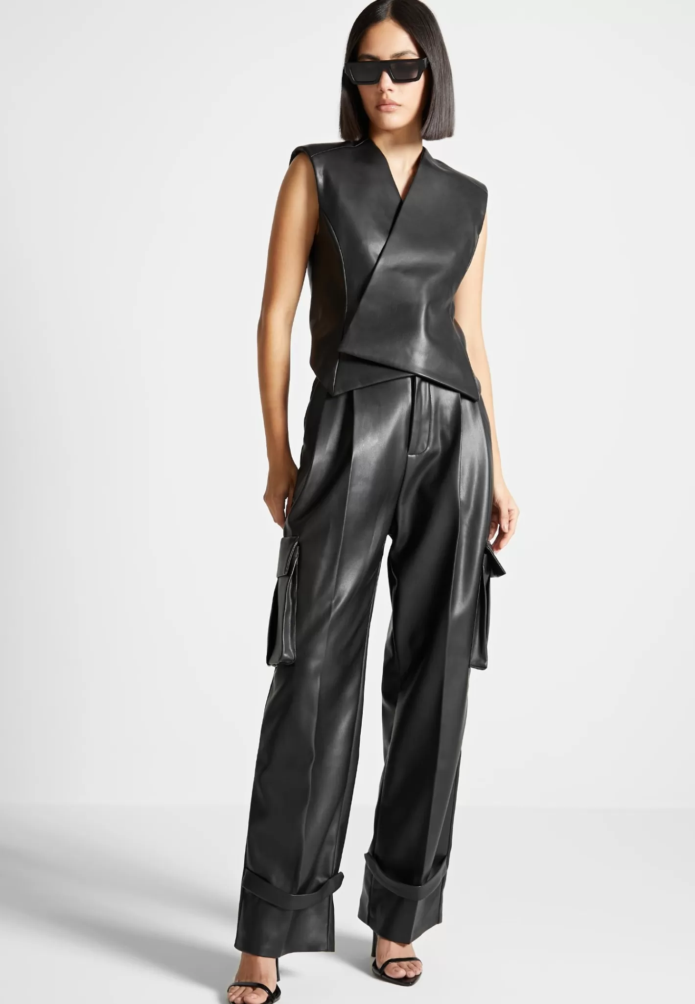 Vegan Leather Wrap Waistcoat - -Manière De Voir Online