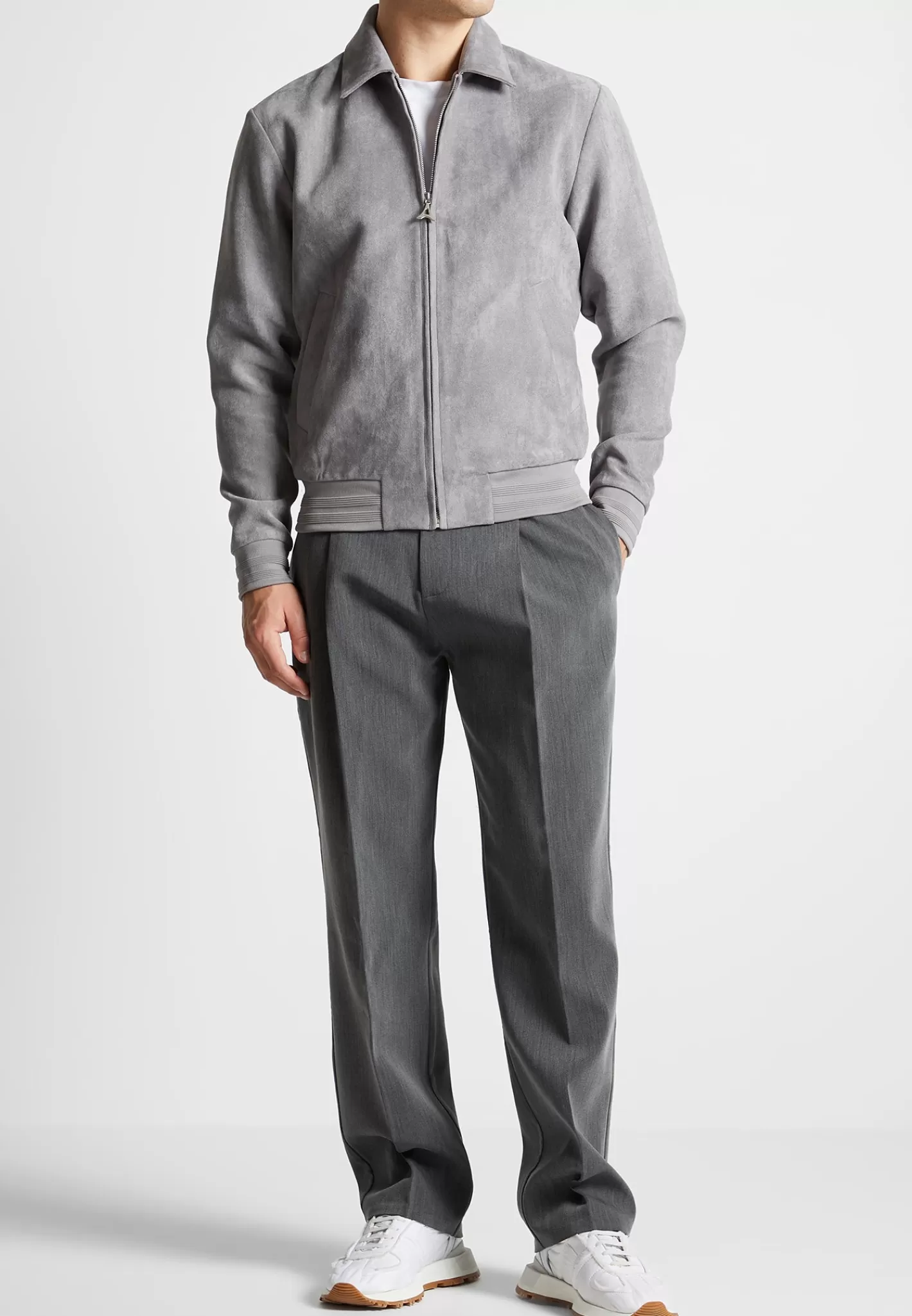 Vegan Suede Bomber Jacket - -Manière De Voir Flash Sale