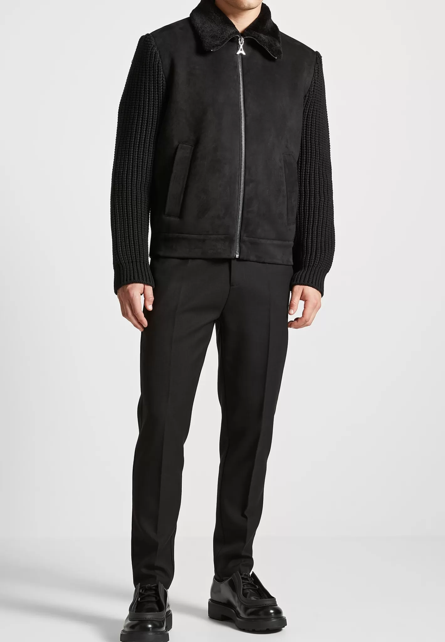 Vegan Suede Shearling & Knit Jacket - -Manière De Voir Discount