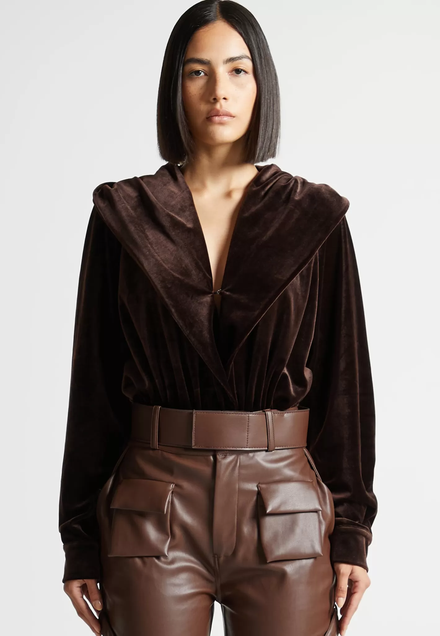 Velour Hooded Bodysuit - -Manière De Voir Hot
