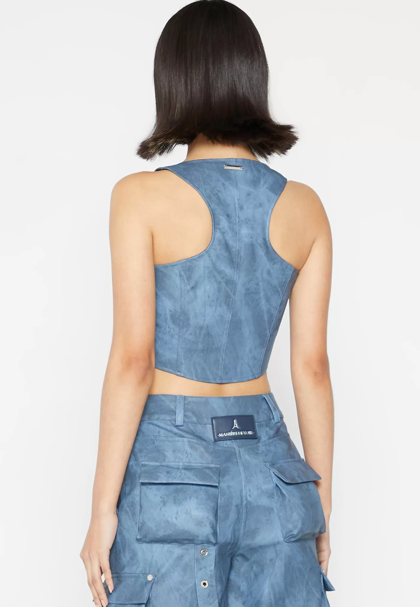 Vintage Marble Leather Corset Top - Washed -Manière De Voir Cheap