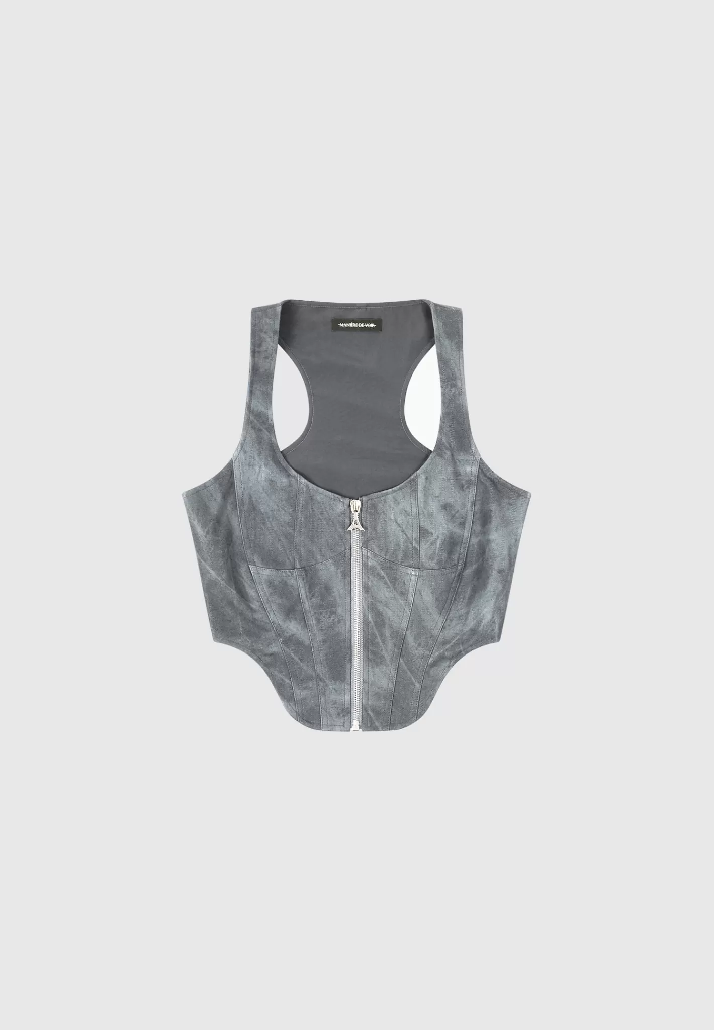 Vintage Marble Leather Corset Top - Washed -Manière De Voir Online