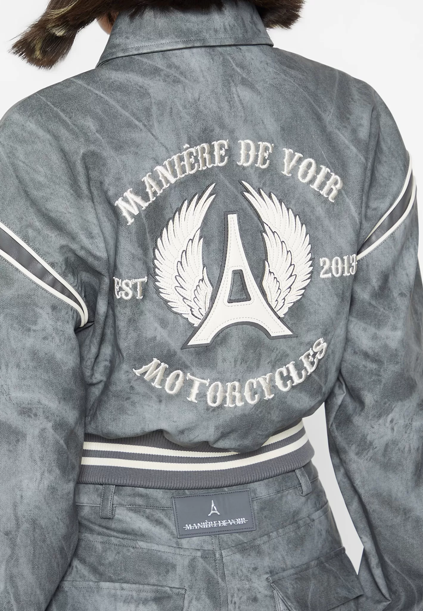 Vintage Marble Leather Varsity Jacket - Washed -Manière De Voir Best Sale