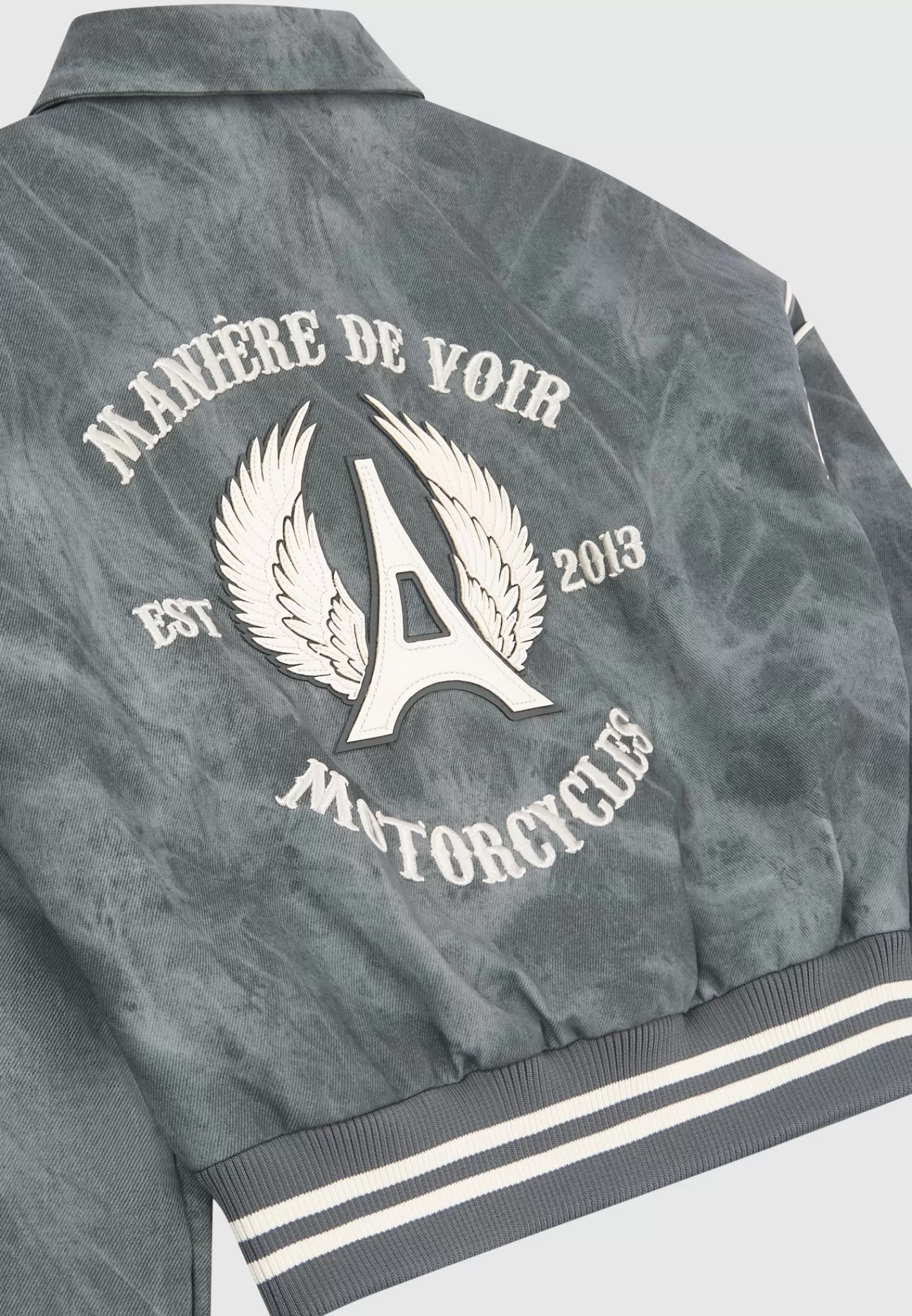 Vintage Marble Leather Varsity Jacket - Washed -Manière De Voir Best Sale