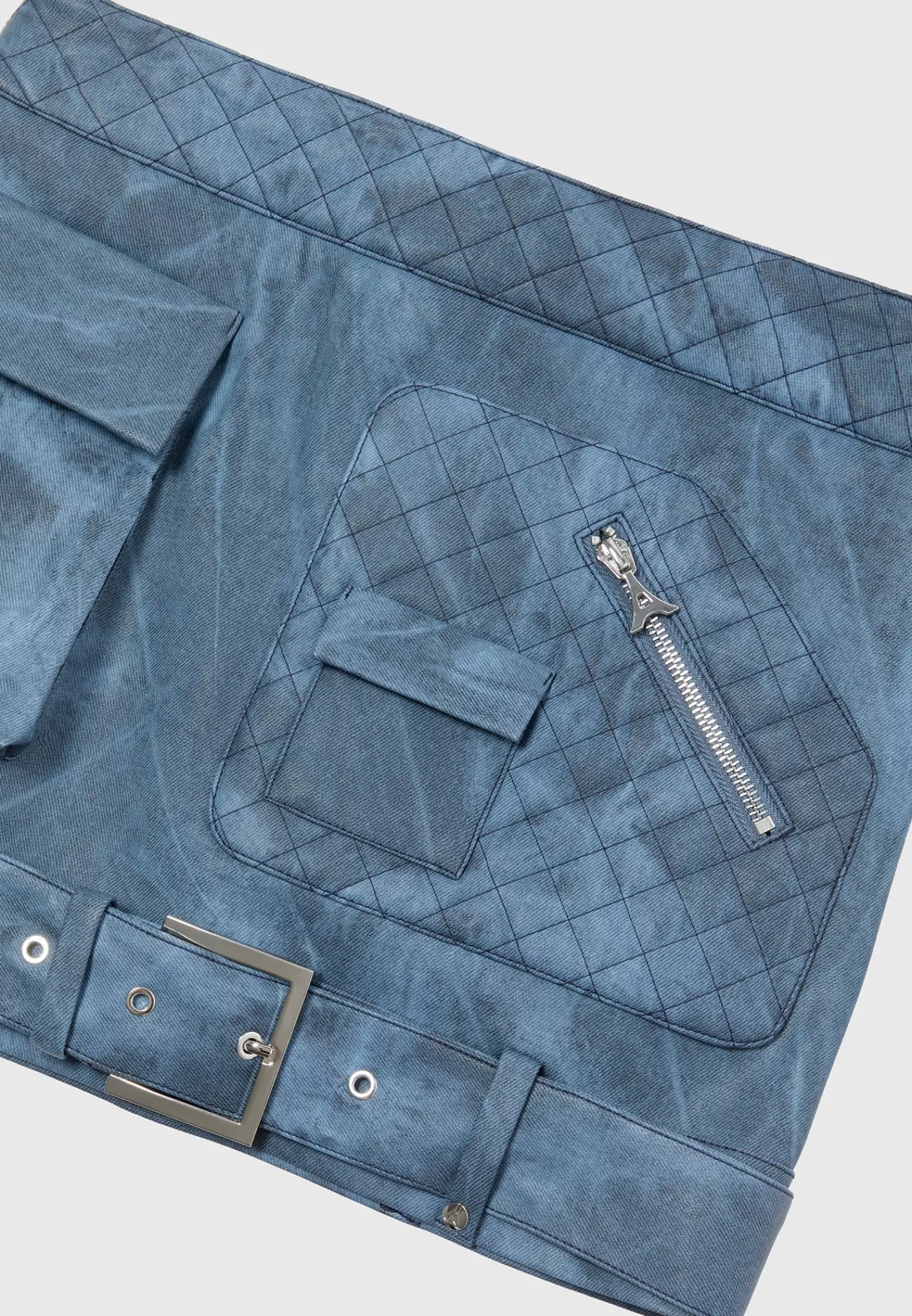 Vintage Vegan Leather Cargo Mini Skirt - -Manière De Voir New