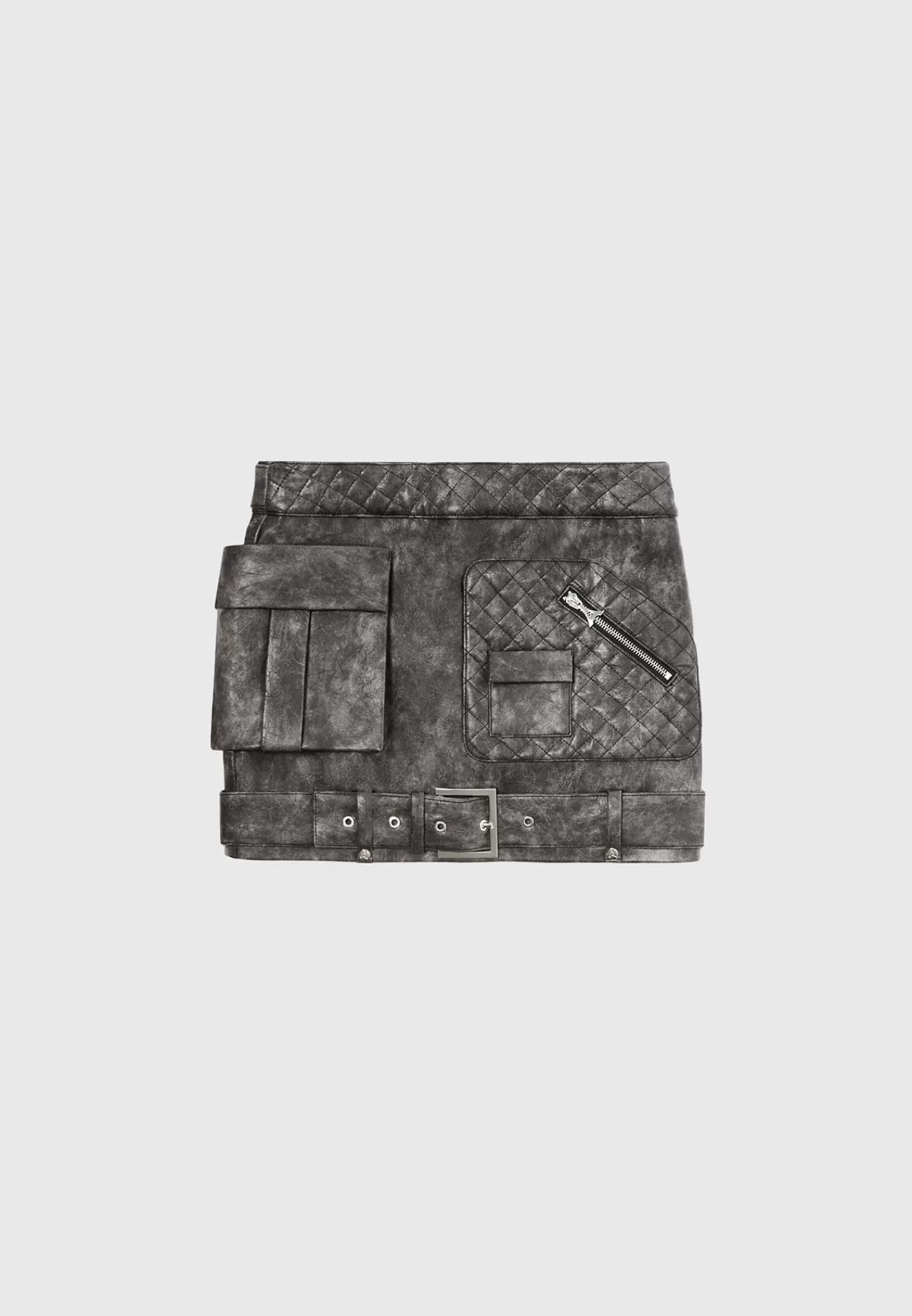Vintage Vegan Leather Cargo Mini Skirt - -Manière De Voir Clearance