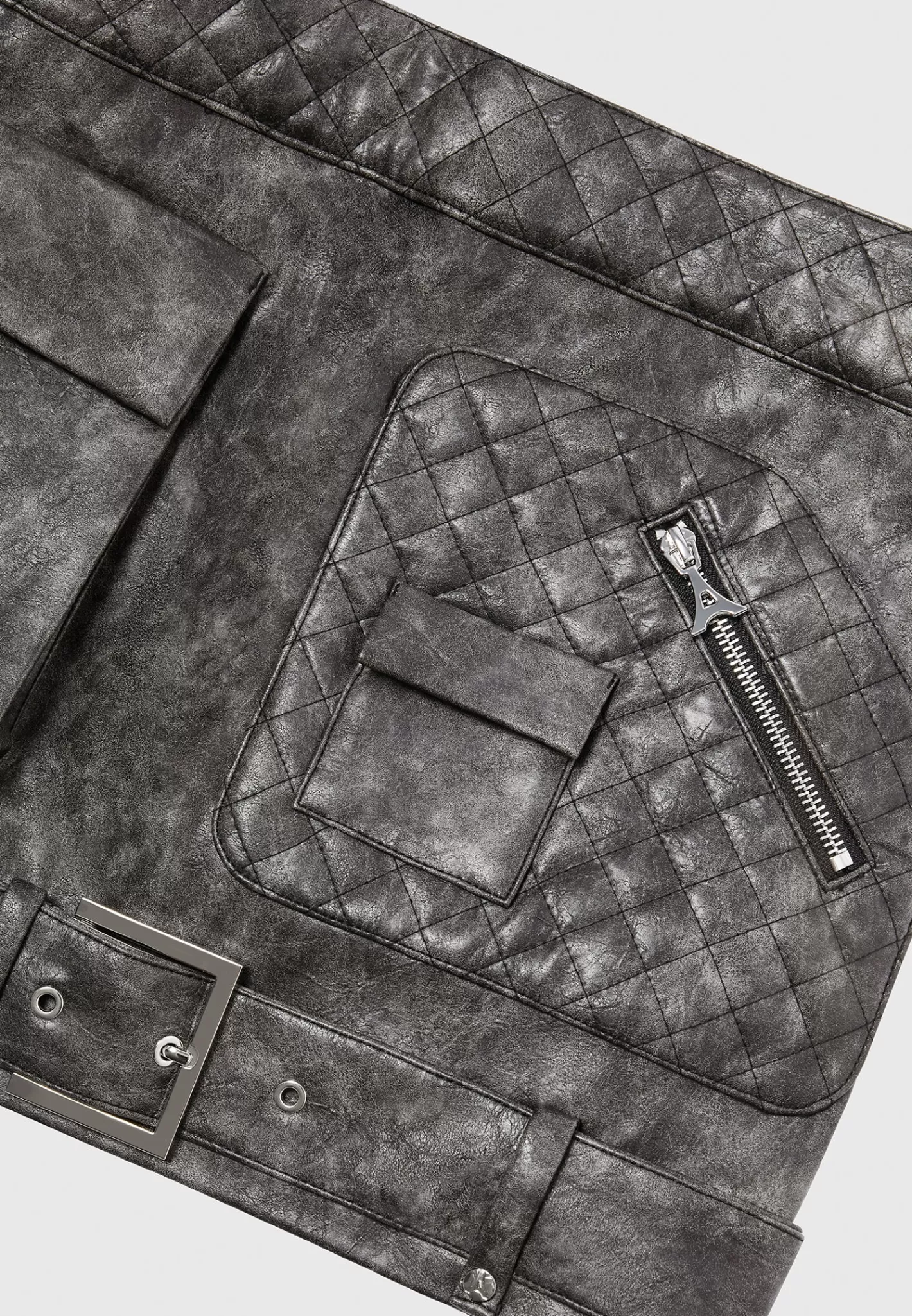 Vintage Vegan Leather Cargo Mini Skirt - -Manière De Voir Clearance