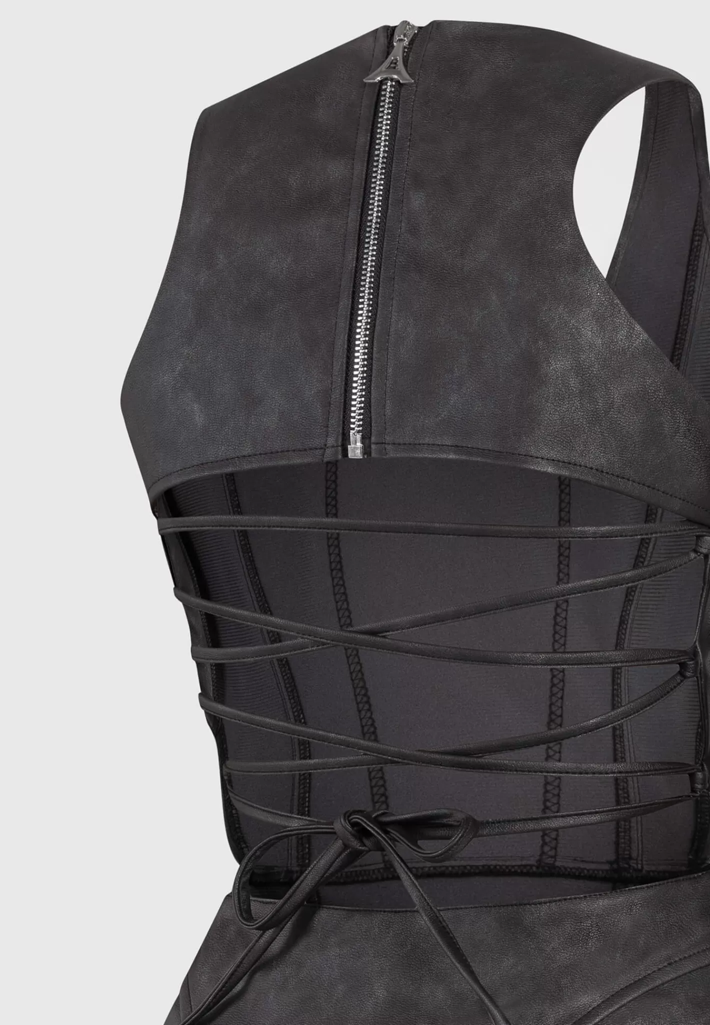 Vintage Vegan Leather Corset Jumpsuit - -Manière De Voir Discount