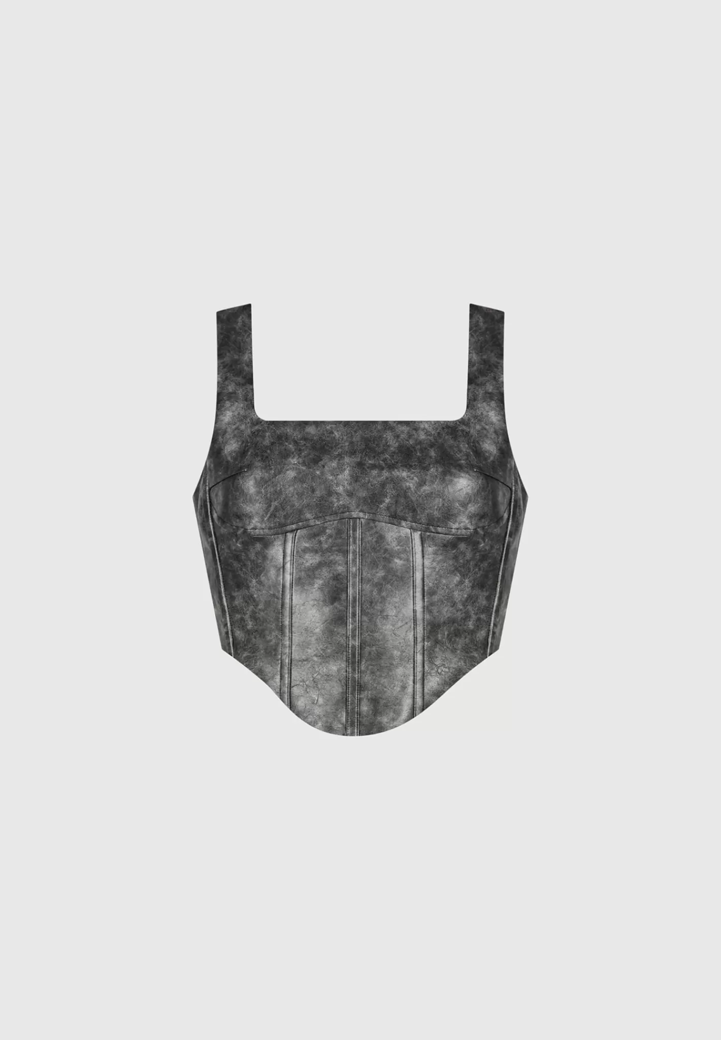 Vintage Vegan Leather Corset Top - -Manière De Voir Cheap