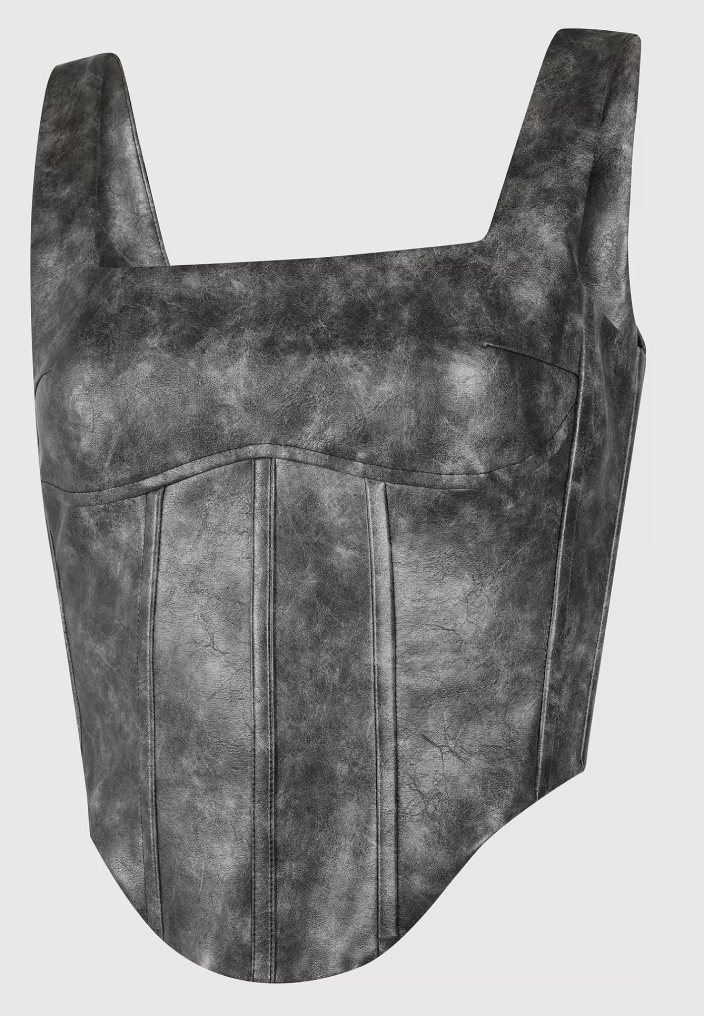 Vintage Vegan Leather Corset Top - -Manière De Voir Cheap