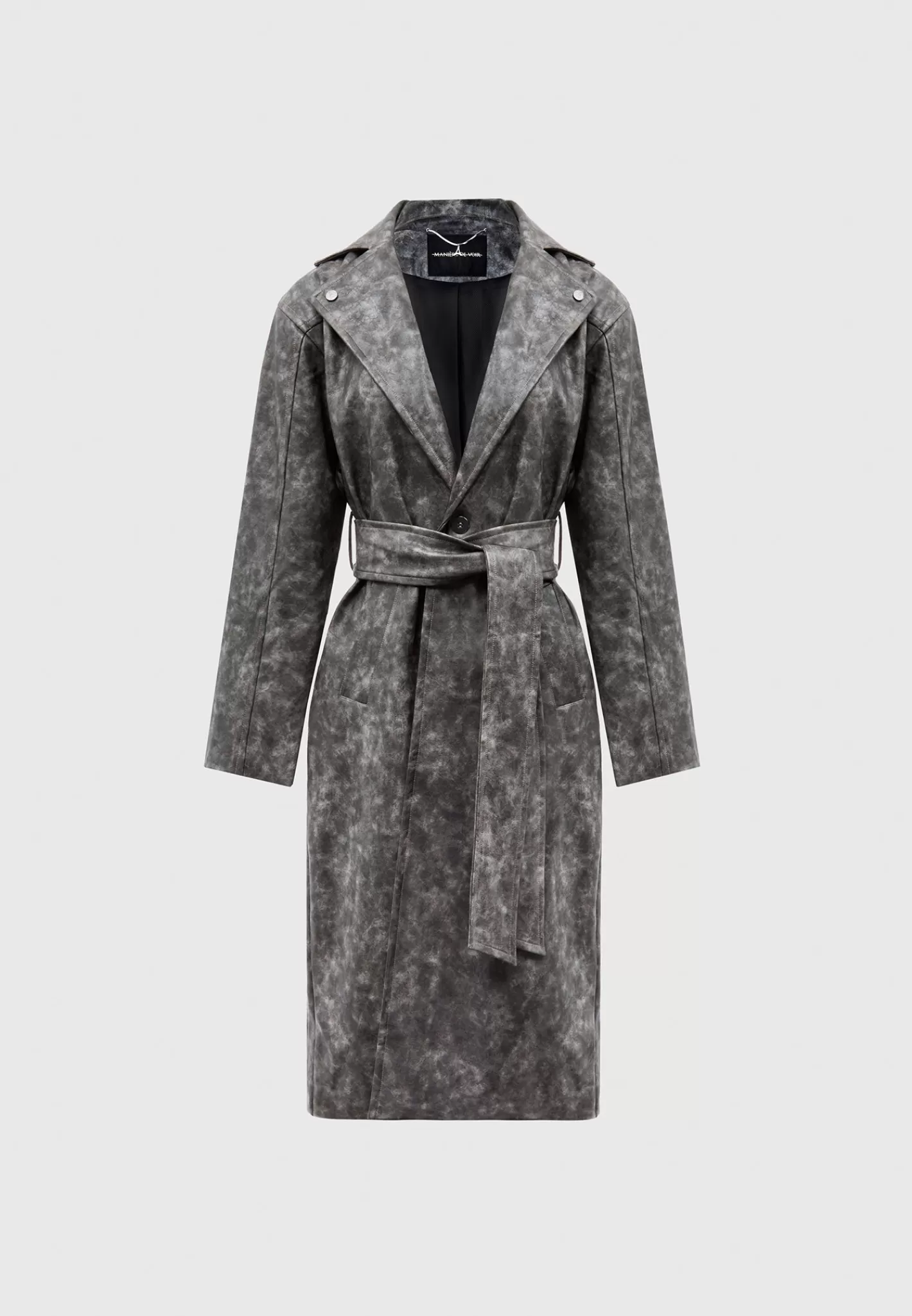 Vintage Vegan Leather Trench Coat - -Manière De Voir New