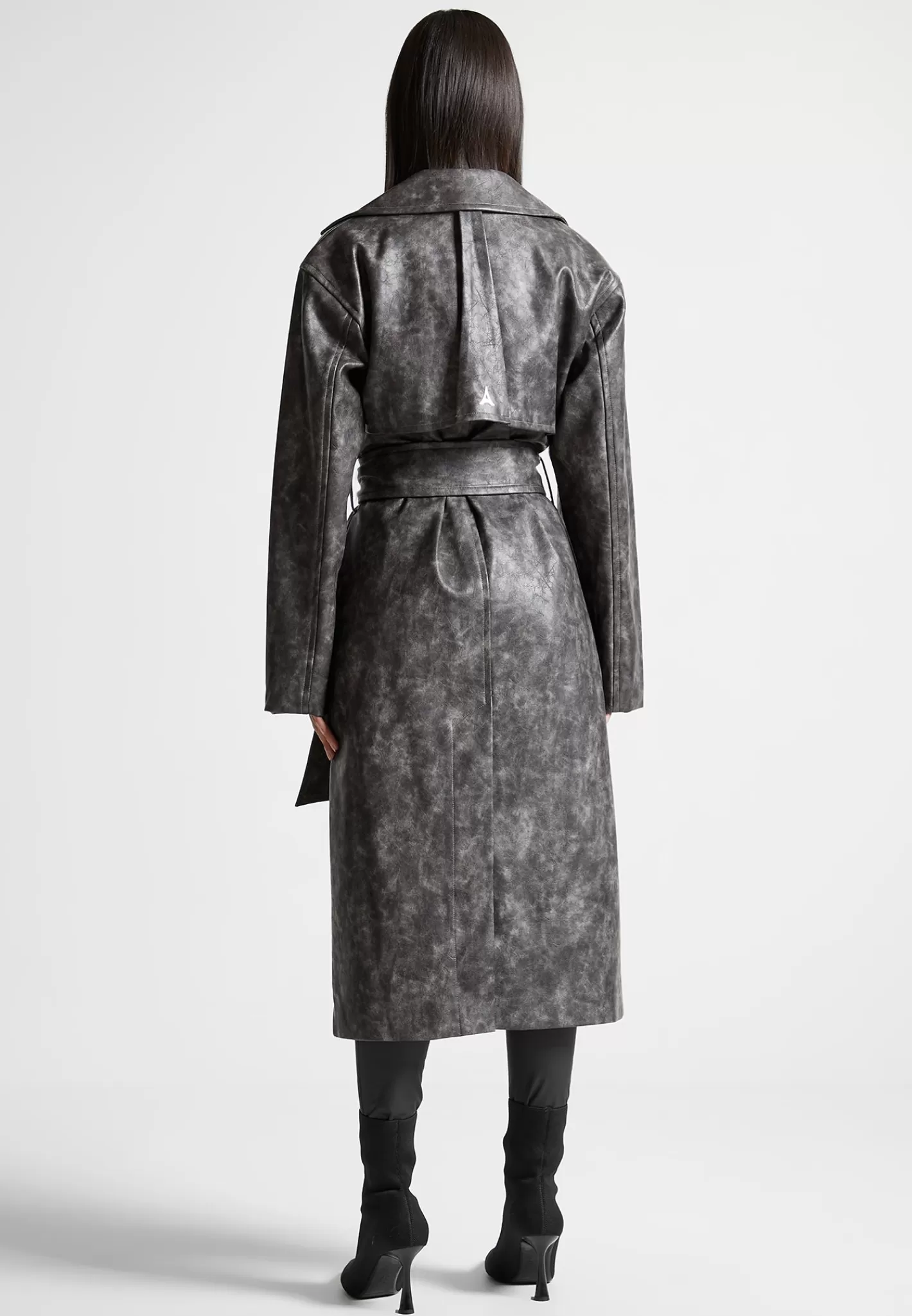 Vintage Vegan Leather Trench Coat - -Manière De Voir New