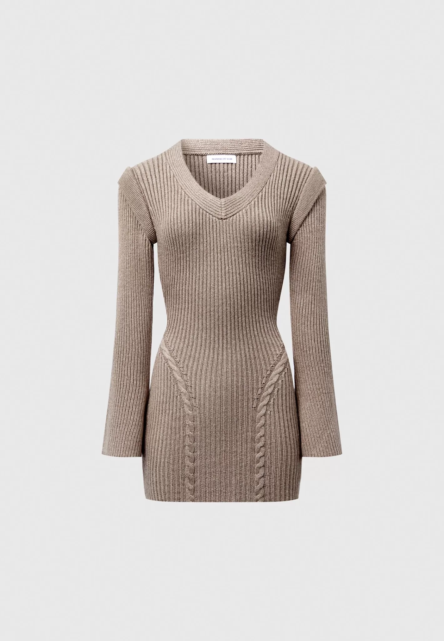 Wide Shoulder Knitted Contour Mini Dress - -Manière De Voir Hot