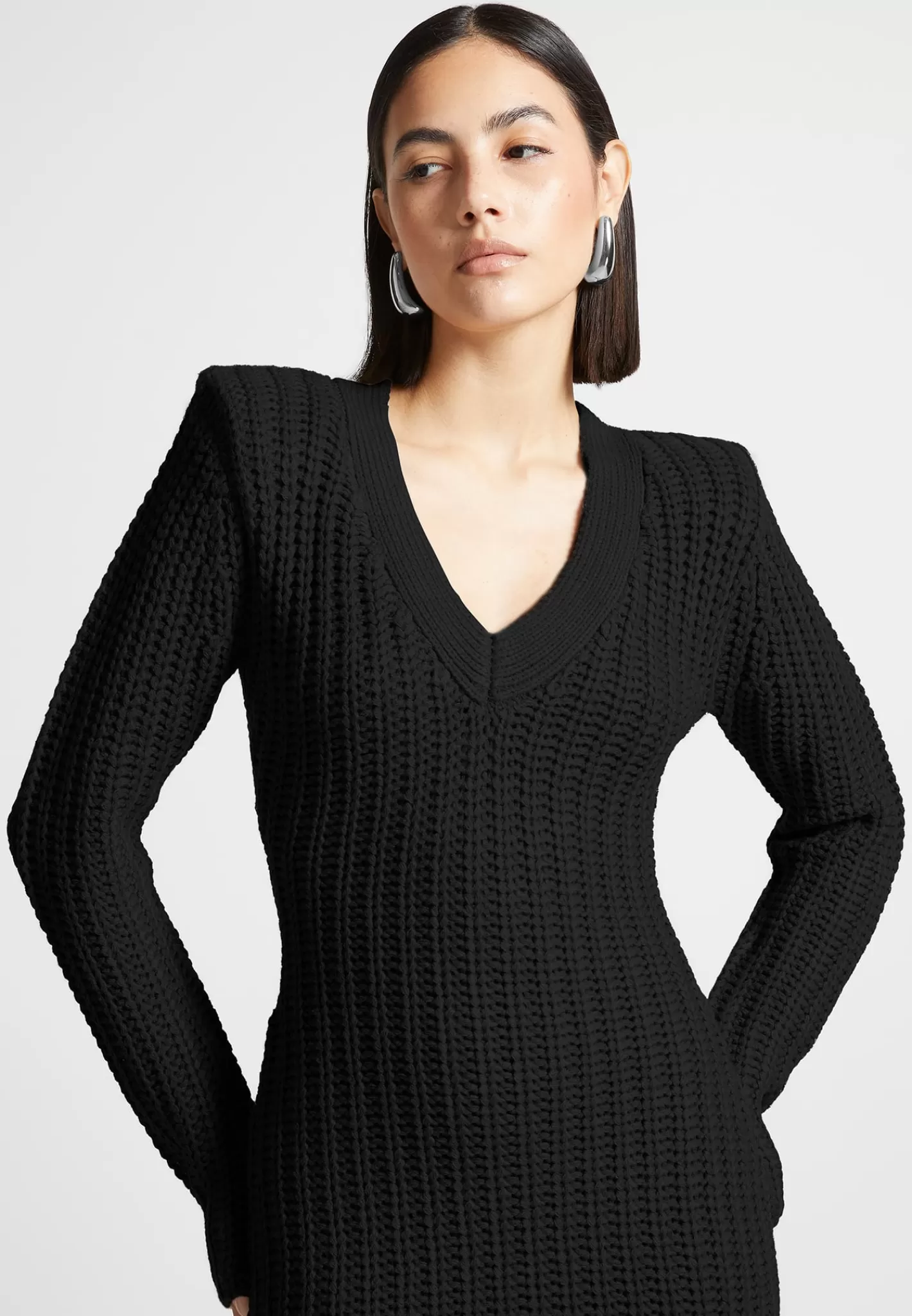 Wide Shoulder Knitted Midaxi Dress - -Manière De Voir Clearance