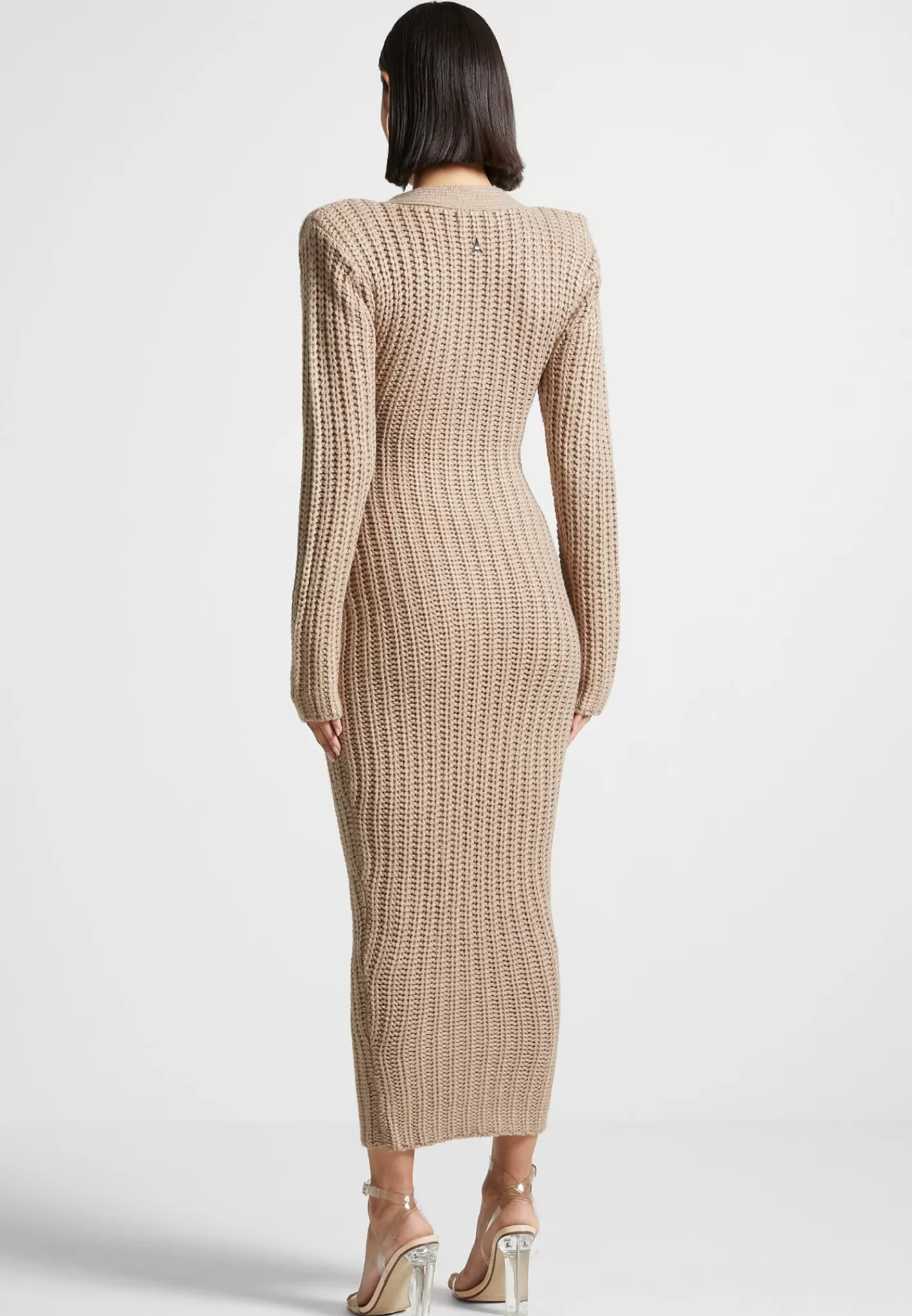 Wide Shoulder Knitted Midaxi Dress - -Manière De Voir Store