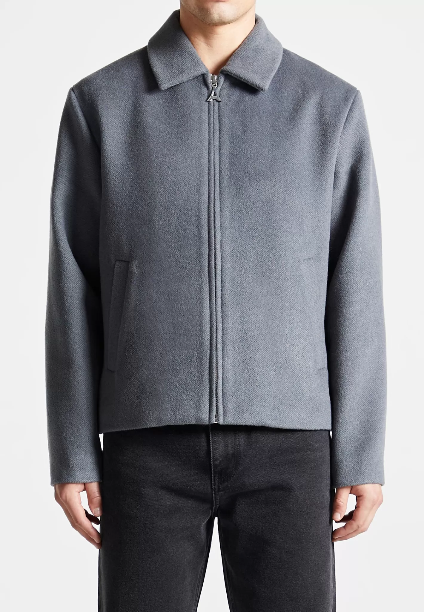 Wool Blend Boxy Jacket - Steel -Manière De Voir Best Sale