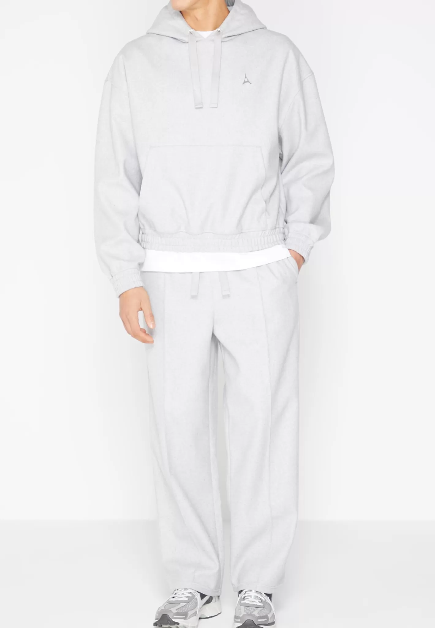 Wool Blend Hoodie - Light Grey-Manière De Voir Discount