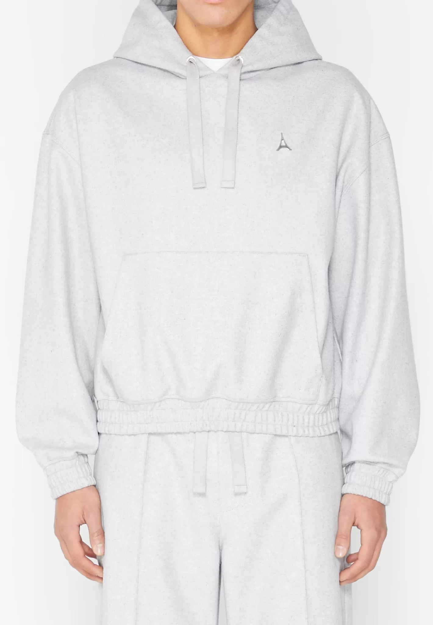 Wool Blend Hoodie - Light Grey-Manière De Voir Discount