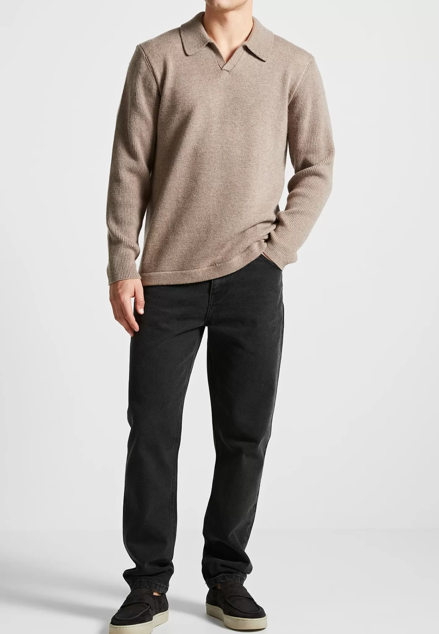 Wool Blend Knit Revere Long Sleeve Jumper - -Manière De Voir Sale
