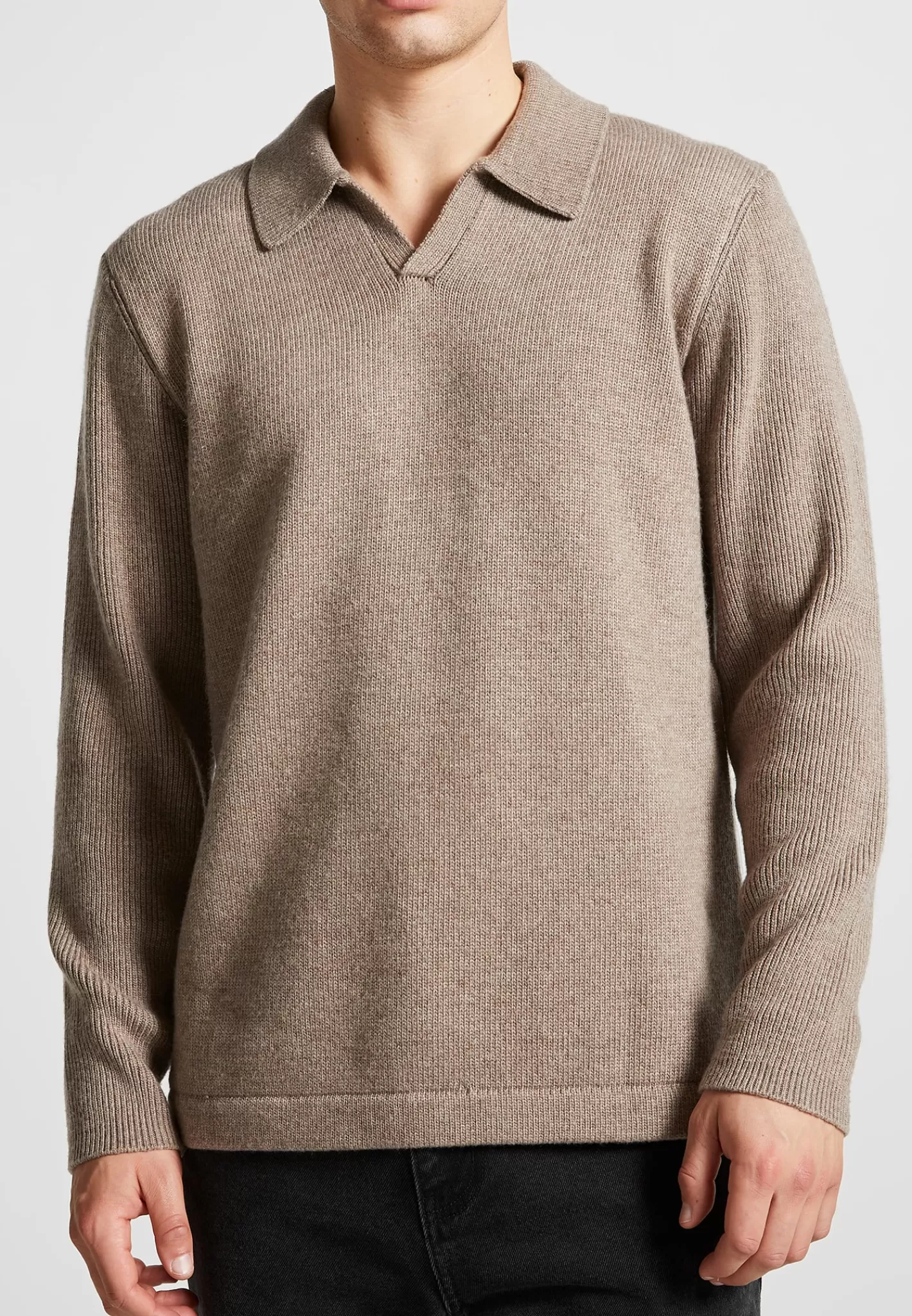Wool Blend Knit Revere Long Sleeve Jumper - -Manière De Voir Sale