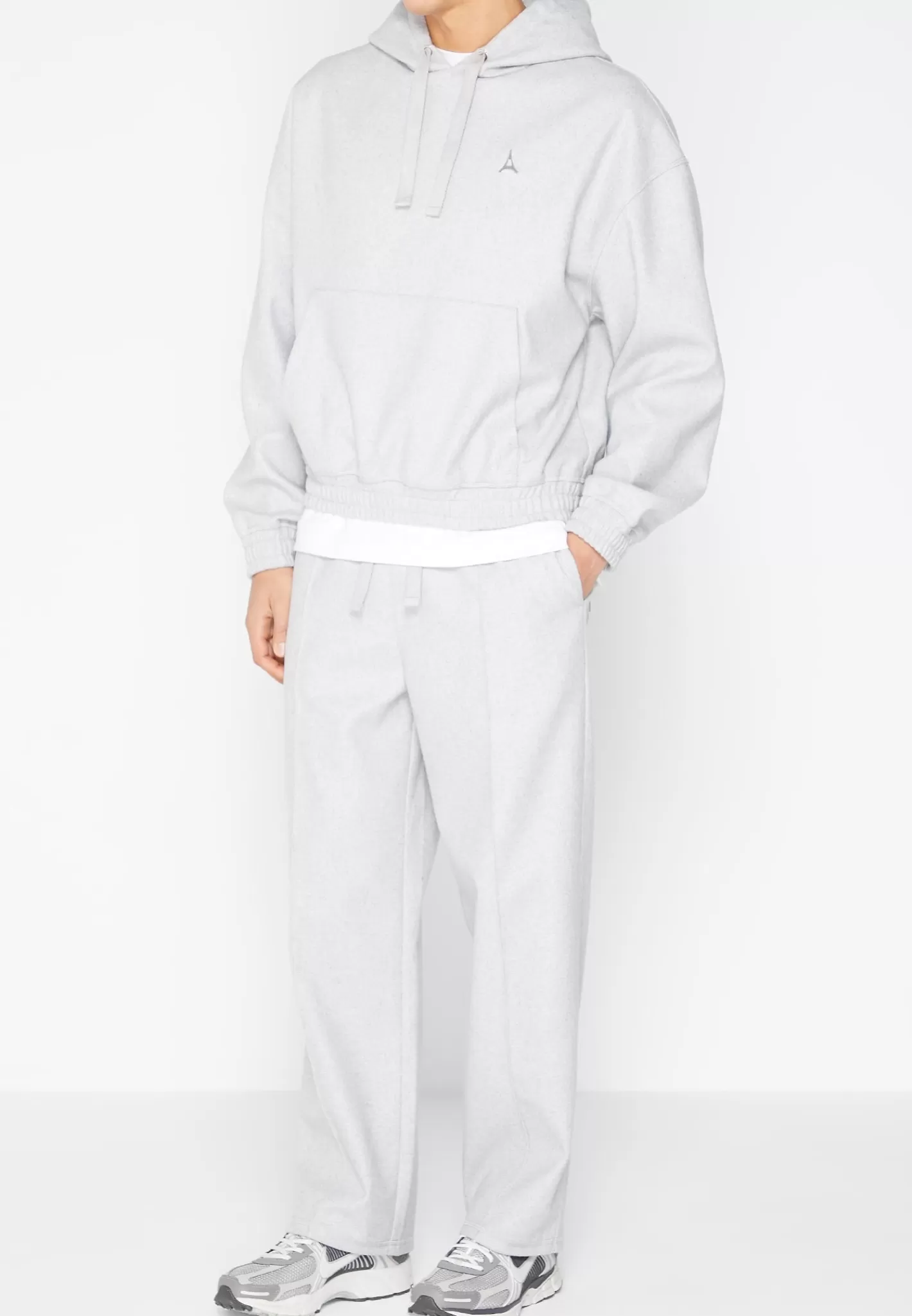 Wool Blend Pintuck Joggers - Light Grey-Manière De Voir Best Sale