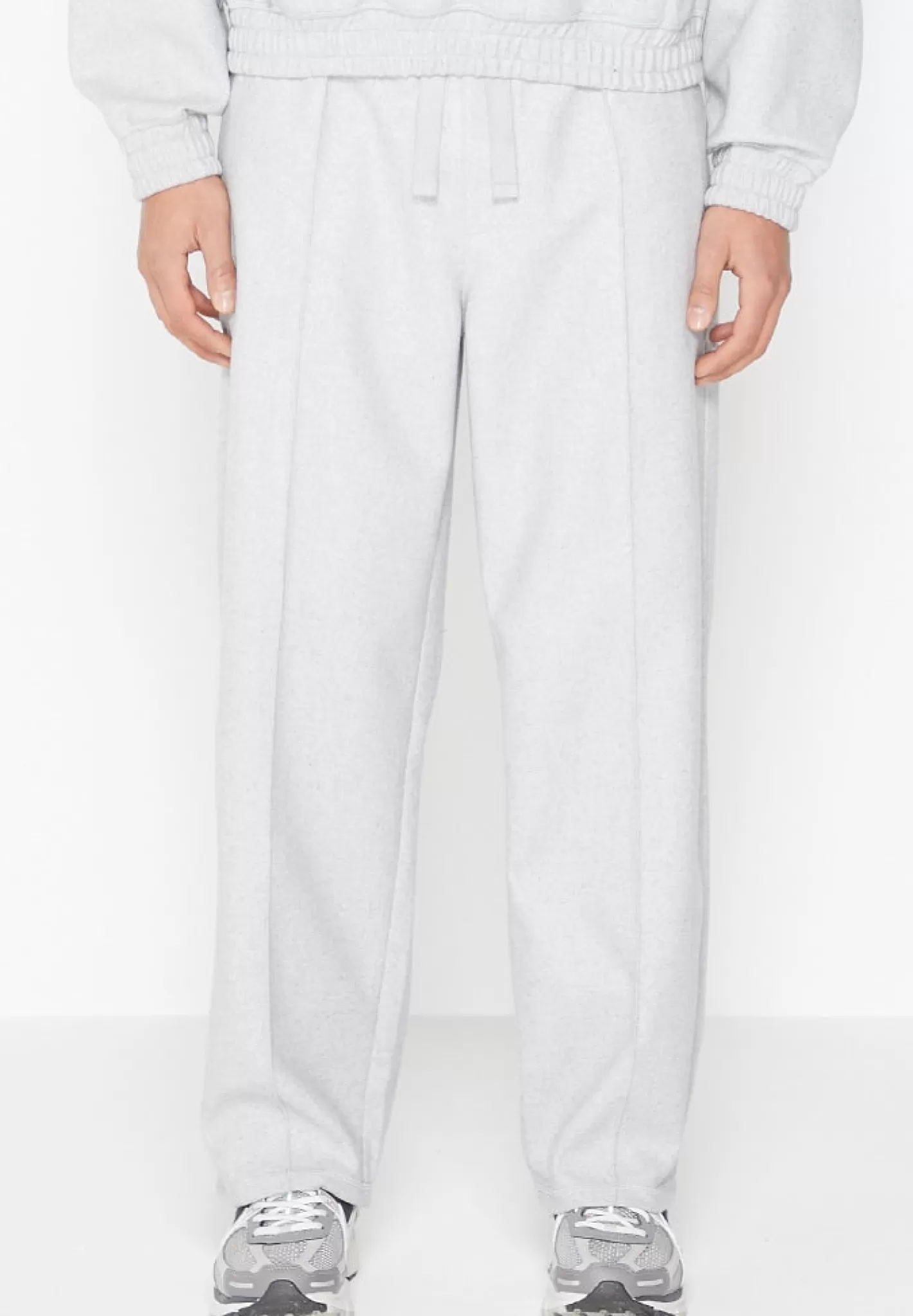 Wool Blend Pintuck Joggers - Light Grey-Manière De Voir Best Sale